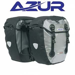 Pannier Bags: Azur Waterproof Pannier Set (2 x 21L) Black/Silver