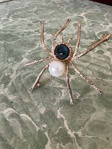 Pearls: 18ct Sapphire and Pearl Spider brooch