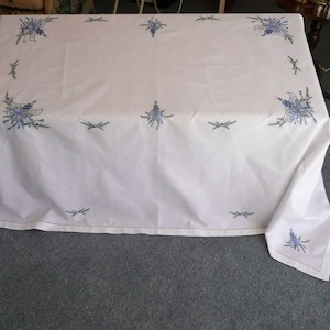 Products: Christmas Blue Tablecloths and Napkins