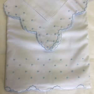 Products: Light Blue Spot Scallop Cot Pillowcase
