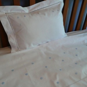 Products: Light Blue Spot Cot Pillowcase