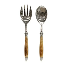 Products: Salad Servers - Bone - The Linen Collection