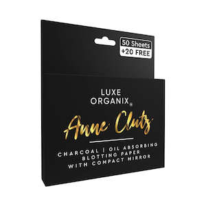 Makeup: Luxe Organix Anne Clutz Charcoal Blotting Paper (70 Sheets with Compact Mirror)
