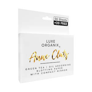 Luxe Organix Anne Clutz Green Tea Blotting Paper (70 Sheets with Compact Mirror)