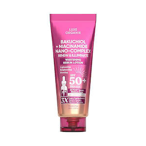 Body Lotion: Luxe Organix Bakuchiol + Niacinamide Nano-Complex Serum Lotion SPF 50 200ml