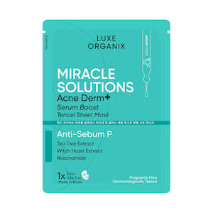 Luxe Organix Miracle Solutions Acne Derm+ Serum Boost Sheet Mask
