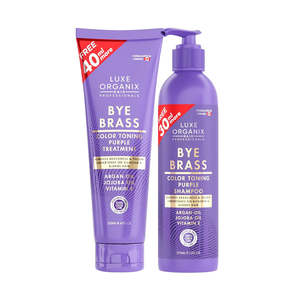 Hair Care Treatments: Luxe Organix Bye Brass Color Toning Purple Treatment Bundle