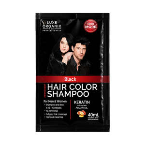 Hair Care Treatments: Luxe Organix Hair Color Shampoo Black 40ml