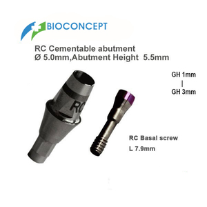 Products: Cementable Abutment, Ф 5.0, GH 1mm - 3mm, AH 5.5 Bioconcept New Zealand