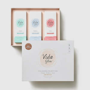 Vida Glow Collagen Collection 30 pack 90g (original*10s+blueberry*10s+peach*10s)