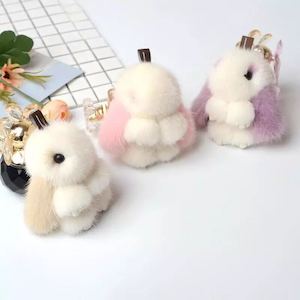 On Sale: 1Pc Faux Fur Rabbit Keychain Pendant Fluffy 8cm