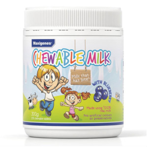 Maxigenes Chewable Milk With Blueberry 150 Tablets