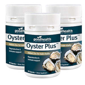 Mens Health: 3 Packs Good Health Oyster Plus Added Zinc 60 Capsules made in New Zealand