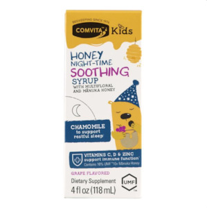 Kids Health: Comvita Kids Honey Night-Time Soothing Syrup 118ml grape flavor