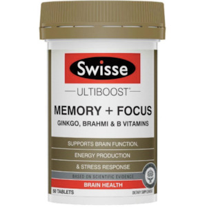 Brain Health Memory: Swisse Ultiboost Memory + Focus 50 Tablets