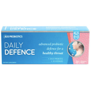 Nasal Oral Care: Blis Daily Defence With Blis K12 Strawberry 30 Lozenges