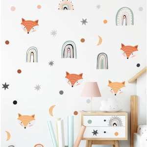 Groceries And Snacks: 1pc Cartoon Fox Pattern Wall Sticker Kid Room Decor