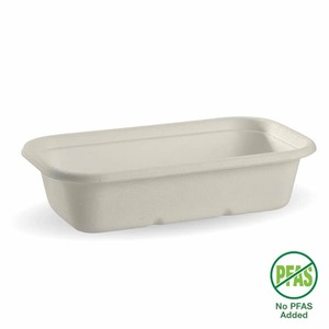 Products: Sugarcane Containers – 1,000ml White Rectangular Container BioPak Australia