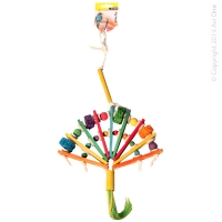 Parrot Toy Wooden Fan With Beads Bird Toy 53cm Bird Cages NZ