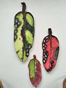 XL Pohutukawa Leaf Triptych