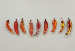Under 500: Set of 9 Gum Leaves - Oranges