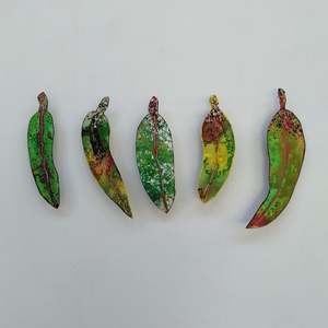 Set of 5 Gum Leaves - Greens