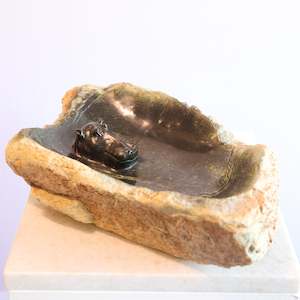 STONE: Hippo Bird Bath