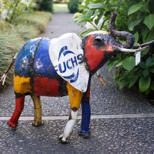 Metal Sculpture 1: Birdwoods Coloured Elephant