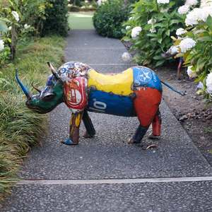 Metal Sculpture 1: Birdwoods Coloured large Rhino