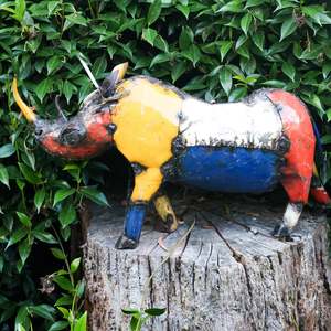 Metal Sculpture 1: Birdwoods Coloured Rhino
