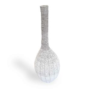 Beaded Plume - White / Silver Large