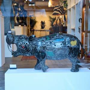 All: Recycled Metal Hippo