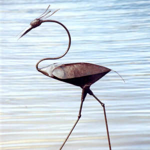 Metal Sculpture 1: Birdwoods Grey Heron