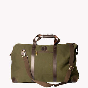 Weekend bag in canvas and leather