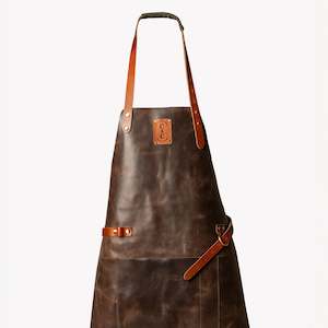 Kitchen: Cowhide Leather Apron with front pocket