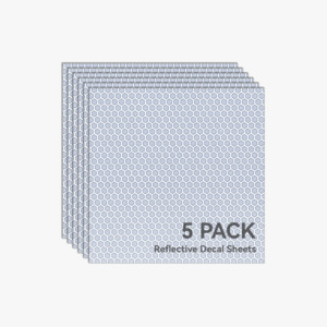 3d Printer Parts: Bambu lab Light Gray Reflective Decal Sheet (5pcs) for Blade Cutting