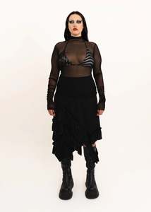 Wool Fray Skirt- one of a kind