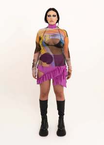 Ruffle Choker- BB exclusive orchid silk