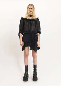 Cropped Peasant Blouse