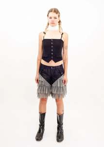 Organza Trim Ruffle Choker