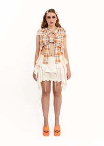Caitlin Snell: Cotton Bow Top- Tartan