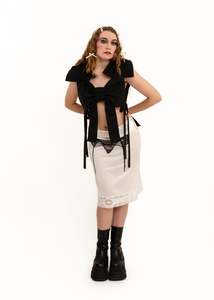 Caitlin Snell: Cotton Bow Top- Black
