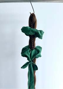 Eva silk scrunchie- forest green