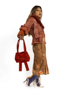 Caitlin Snell: Velvet bow bag- XS