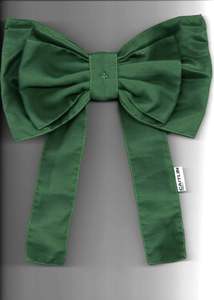 Georgie Hair Bow- Emerald green silk
