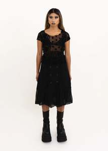 Comme Des Garcons: AD2008 wool/chiffon panelled skirt