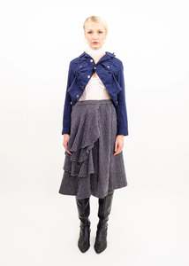 Comme Des Garcons: AD2007 Felted wool asymmetric ruffle skirt