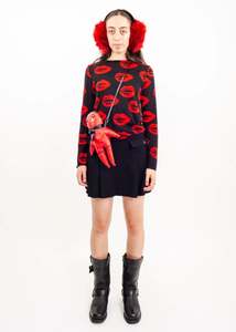 AD2008 lip print fine wool sweater