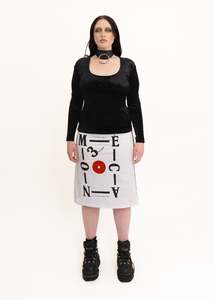 90s vintage graphic print midi skirt