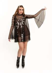 Hail Mary batwing mesh dress